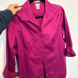 Dark pink Chicos button down size 0
